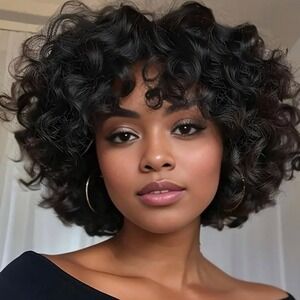 Short Curly Human Hair Wigs for Black Women Afro Curly Short Pixie Cut Wig Curly